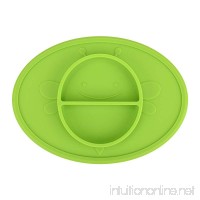 Silicone Baby Plate Safe Mini Feeding Placemat for Toddler Kids Infant with Strong Suction  FDA Approved  BPA Free (Green) - B07FRJ8S47
